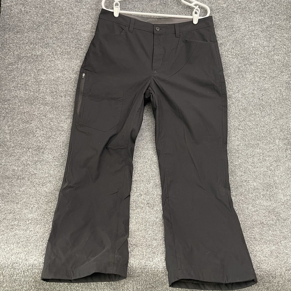 Eddie Bauer Pants Men's Sz 34x30 Black Fleece Lined Cargo Hike Camp